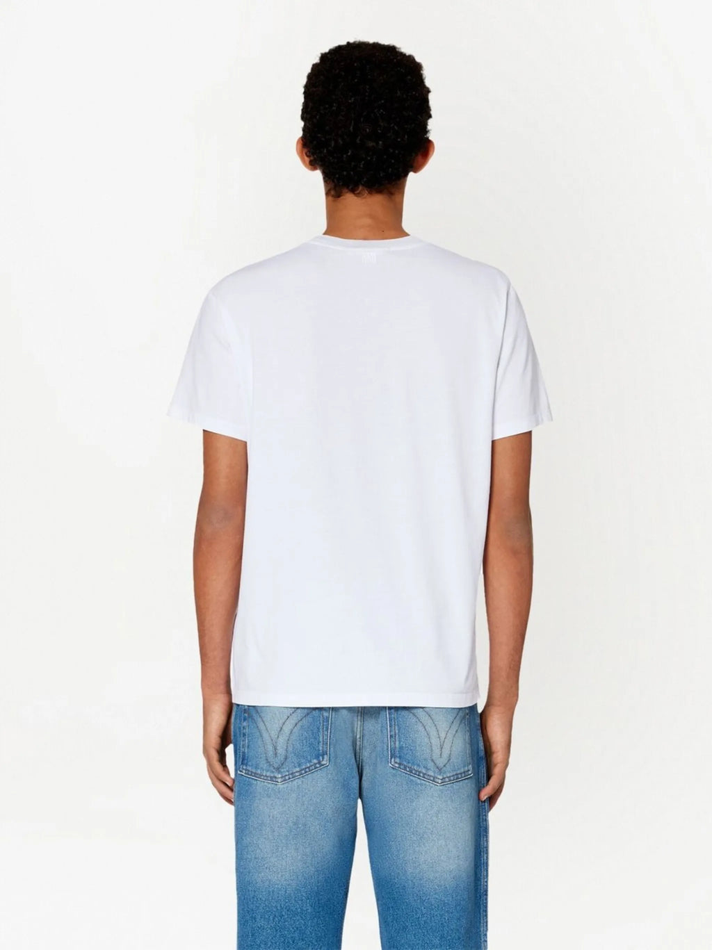 Ami Paris Ami De Coeur Red Embroidered Logo T-Shirt in White