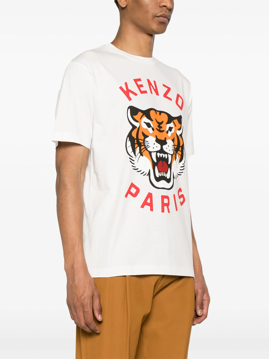 Kenzo Lucky Tiger Printed Oversized T-Shirt in White