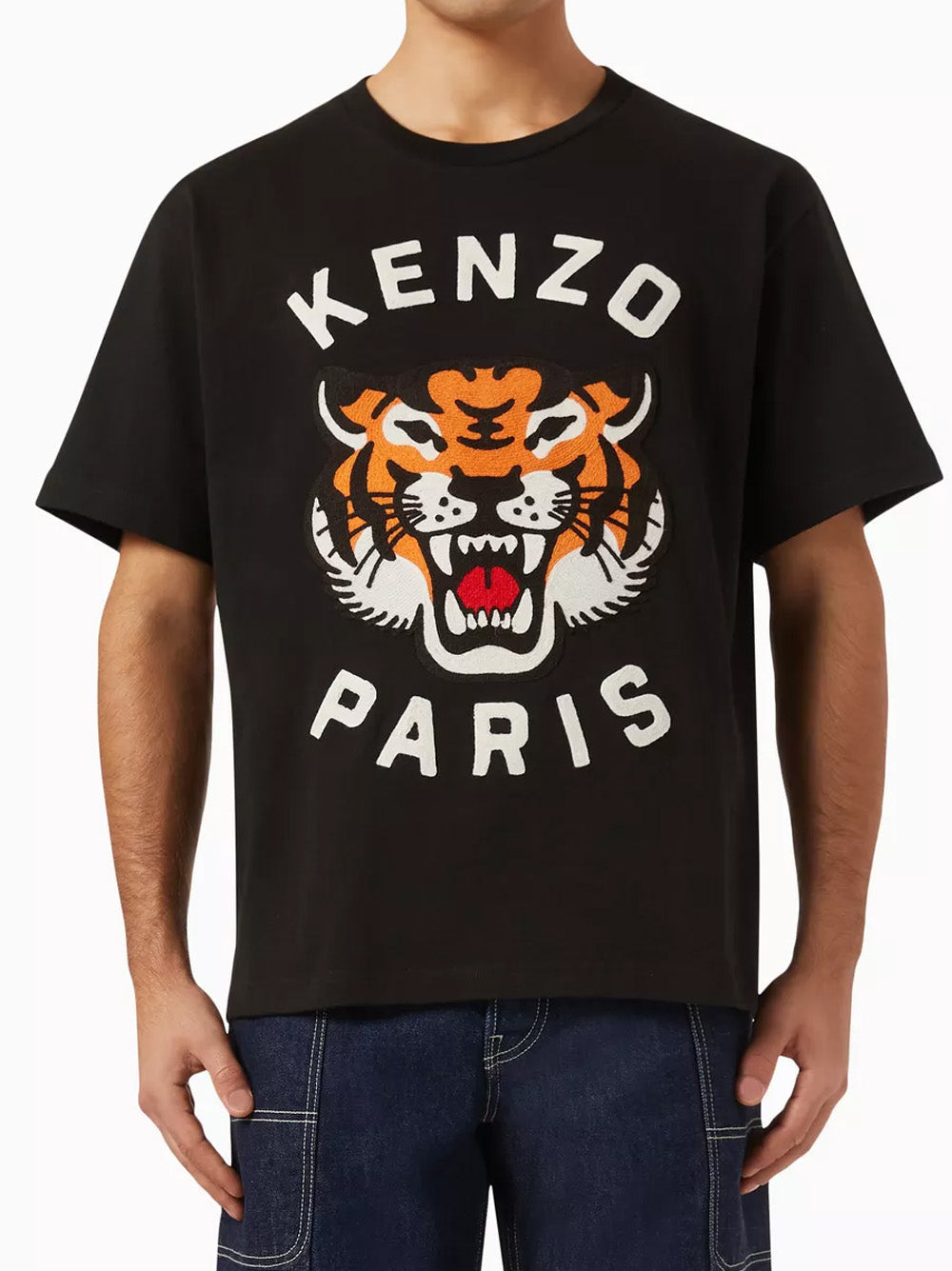 Kenzo Lucky Tiger Printed Oversized T-Shirt in Black
